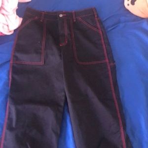Black jeans with red outline